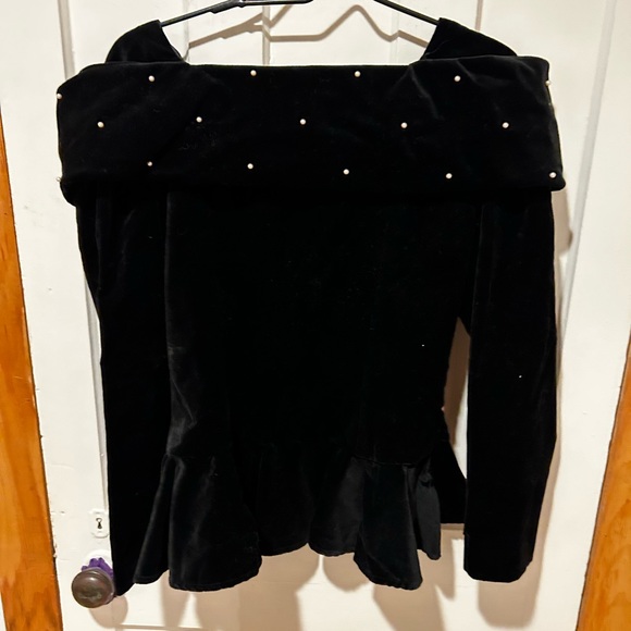 Watters and Watters vintage cotton velvet top. - Picture 9 of 10